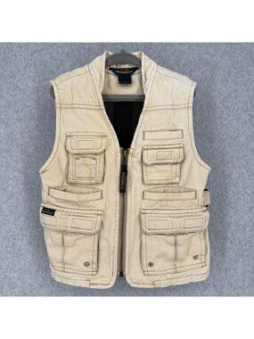 Woolrich Boys VTG Canvas Fishing Hunting Vest Size 4T Khaki Outdoor Sportsman